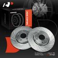 2 Pcs Front Drilled Brake Rotors for Mitsubishi Lancer 09-15 Outlander PHEV