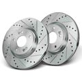 2 Pcs Front Drilled Brake Rotors for 2022 Kia Forte