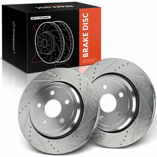 2 Pcs Rear Drilled Brake Rotors for Dodge Durango Jeep Grand Cherokee