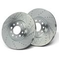 2 Pcs Front Drilled Brake Rotors for 2022 Jeep Compass