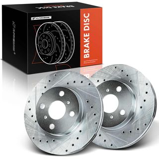 Front Drilled Brake Rotors for Toyota Corolla 93-02 Chevrolet Geo Prizm