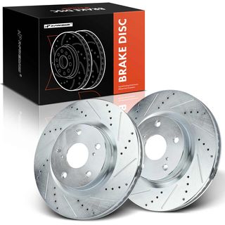 Front Drilled Brake Rotors for Toyota RAV4 Lexus ES300h Scion Pontiac