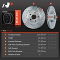 Front Drilled Brake Rotors for 2014 Toyota Corolla