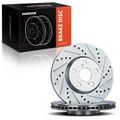 Front Drilled Brake Rotors for 2014 Toyota Corolla