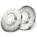 2 Pcs Front Drilled Brake Rotor for 2021 Volkswagen Tiguan