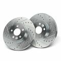 2 Pcs Front Drilled Brake Rotors for 2015 Volvo S80