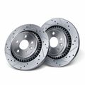 2 Pcs Rear Drilled Brake Rotors for 2016 Volvo XC60