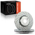 2 Pcs Front Drilled Brake Rotors for Volvo XC60 16-17 2.0L 2.5L 3.0L 5-Lug