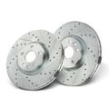 2 Pcs Front Drilled Brake Rotors for Volvo XC60 16-17 2.0L 2.5L 3.0L 5-Lug