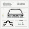 3.5 Inch Silver S/S 304 Bull Bar Front Bumper Grille Guard for Chevy Silverado 2500 GMC Sierra 11-18