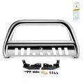 3 Inch Silver S/S 304 Bull Bar Front Bumper Push Grille Guard for Chevy Silverado 1500 19-24