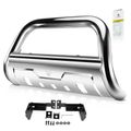 3.5 Inch Silver S/S 304 Bull Bar Front Bumper Grille Guard with Skid Plate for Dodge Ram 1500 2500 3500