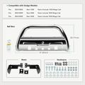 3.5 Inch Silver S/S 304 Bull Bar Front Bumper Grille Guard with Skid Plate for Dodge Ram 1500 2500 3500