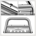 3.5 Inch Silver S/S 304 Oval Bull Bar Front Bumper Grille Guard with Skid Plate for Ford Ranger 19-23