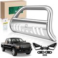 3 Inch Silver S/S 304 Bull Bar Front Bumper Grille Guard for Ford F-250 Super Duty 17-23