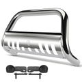 3 Inch Silver S/S 304 Bull Bar Front Bumper Grille Guard for Jeep Wrangler JL 18-24 Gladiator JT