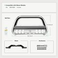 3 Inch Silver S/S 304 Bull Bar Front Bumper Grille Guard with Skid Plate for Nissan Frontier 2022-2024