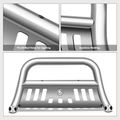 3 Inch Silver S/S 304 Bull Bar Front Bumper Grille Guard with Skid Plate for Nissan NV1500 NV2500 12-21