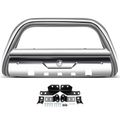 3.5 Inch Silver S/S 304 Bull Bar Push Front Bumper Grille Guard for Toyota Sequoia 08-22 Tundra 07-21