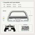 3.5 Inch Silver S/S 304 Bull Bar Front Bumper Grille Guard with Skid Plate for Toyota Tacoma 2005-2015