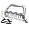 3 Inch Silver S/S 304 Bull Bar Front Bumper Grille Guard with Skid Plate for Toyota Highlander 14-16