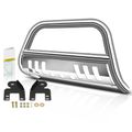 2.5 Inch Silver S/S 304 Bull Bar Front Bumper Grille Guard with Skid Plate for Toyota 4Runner 2003-2009