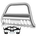 2.5 Inch Silver S/S 304 Bull Bar Front Bumper Grille Guard with Skid Plate for Toyota Sienna 2011-2013