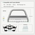 2.5 Inch Silver S/S 304 Bull Bar Front Bumper Grille Guard with Skid Plate for Toyota Sienna 2011-2013