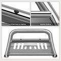 3 Inch Silver S/S 304 Bull Bar Front Bumper Grille Guard with Skid Plate for Toyota Tacoma 2016-2023