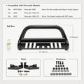 3 Inch Black Carbon Steel Bull Bar Front Bumper Push Grille Guard for Chevy Silverado 1500 2019-2024