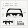 3 Inch Black Carbon Steel Bull Bar Front Bumper Push Grille Guard for Chevy Silverado 2500 3500 HD 2020-2023