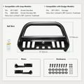 2.5 Inch Black Carbon Steel Bull Bar Front Bumper Grille Guard for Jeep Grand Cherokee WK Dodge Durango