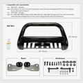 3 Inch Black Carbon Steel Bull Bar Front Bumper Grille Guard for Jeep Wrangler JL 18-24 Gladiator JT