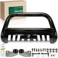 3 Inch Black Carbon Steel Bull Bar Front Bumper Grille Guard for Jeep Wrangler JL 18-24 Gladiator JT