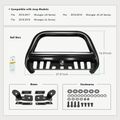 3 Inch Black Carbon Steel Bull Bar Front Bumper Grille Guard for Jeep Wrangler 2010-2018 Wrangler JK