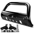 3.5 Inch Black Carbon Steel Bull Bar Front Bumper Grille Guard with Skid Plate for Toyota Tacoma 2005-2015