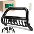 3 Inch Black Carbon Steel Bull Bar Front Bumper Grille Guard with Skid Plate for Toyota Highlander 14-16