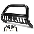 3 Inch Black Carbon Steel Bull Bar Front Bumper Grille Guard with Skid Plate for Toyota Highlander 14-16