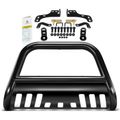 2.5 Inch Black Carbon Steel Bull Bar Front Bumper Grille Guard with Skid Plate for Toyota Sienna 11-13