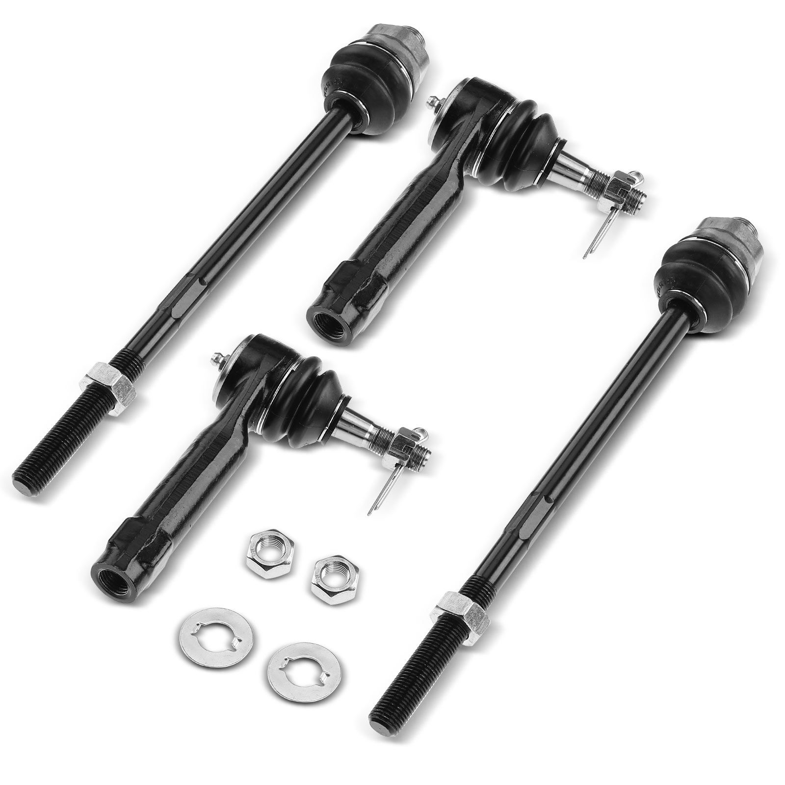 4 Pcs Front Inner & Outer Tie Rod Ends for 20002006 Chevrolet