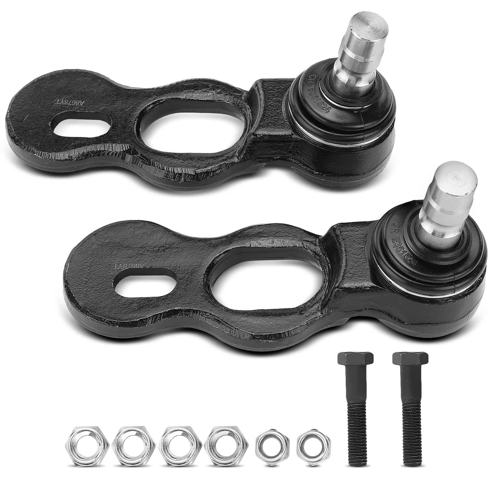 2-Pc Front Upper Ball Joint Kit For Ram 1500, 2500, 3500 (2011-2018) & Dodge Ram - Direct Fit Suspension Replacement