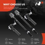 4 Pcs Front Inner & Outer Tie Rod End for Chrysler Dodge 600 Hyundai Mitsubishi