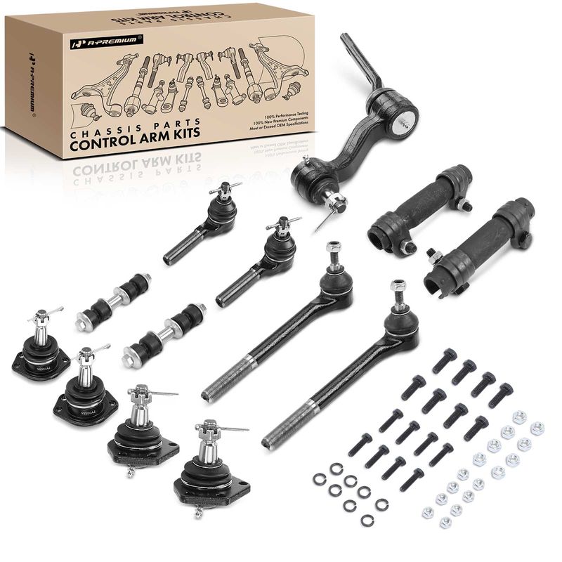 13 Pcs Idler Arm Stabilizer Bar Link Tie Rod End Ball Joint for Chevrolet GMC