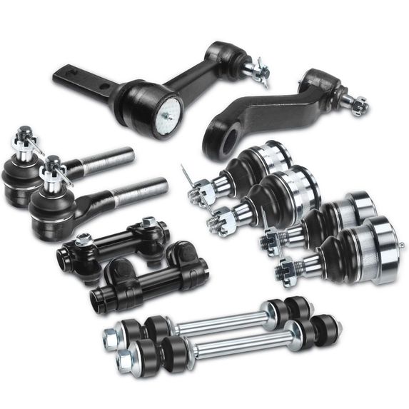 12 Pcs Front Pitman Idler Arm Sway Bar Tie Rod End for Dodge Ram 1500 1994-1999 RWD