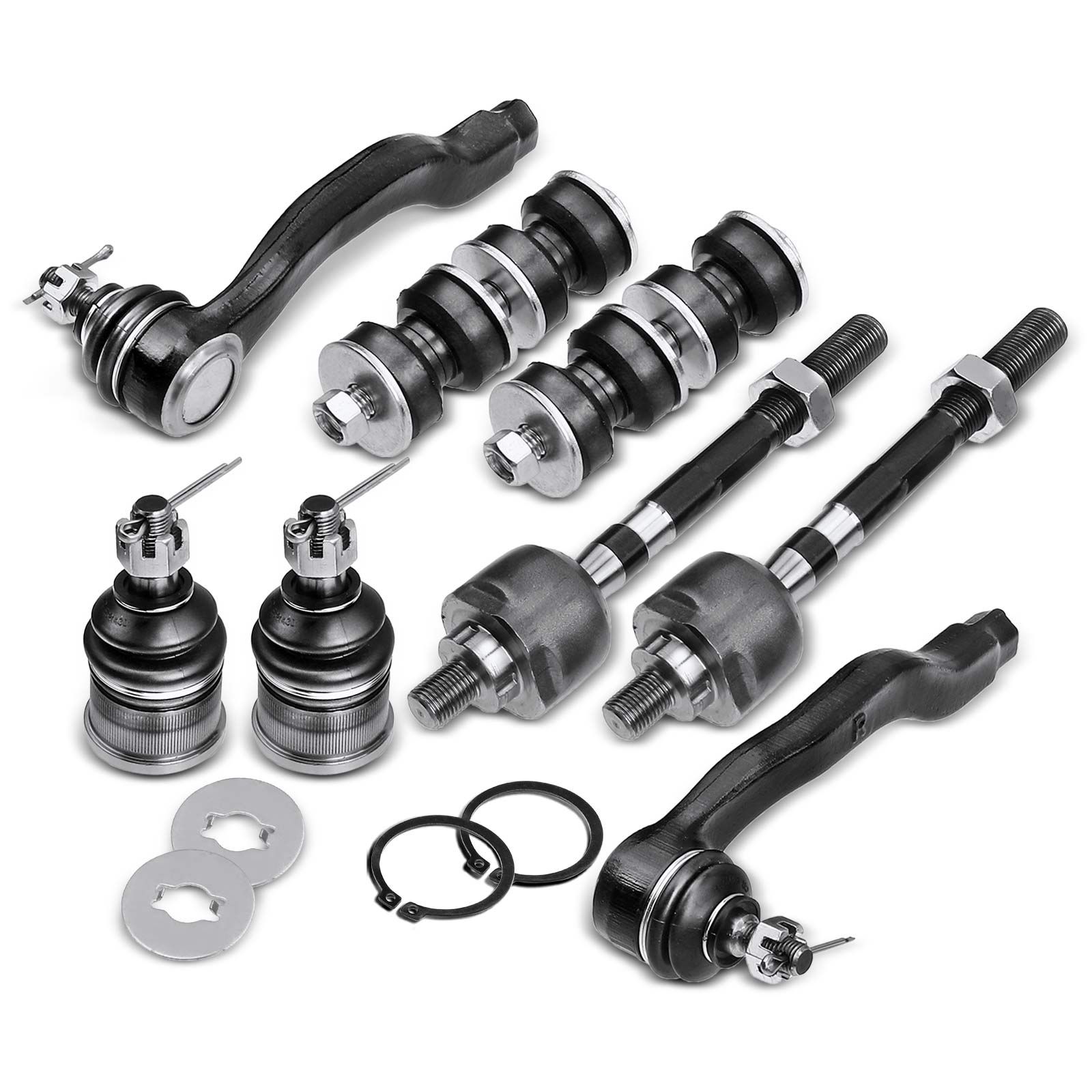 8 Pcs Front Sway Bar Link with Ball Joint Tie Rod End