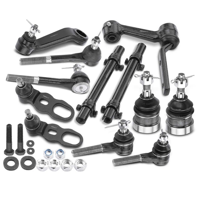 12 Pcs Idler & Pitman Arm & Tie Rod End Adjusting Sleeve for Lincoln