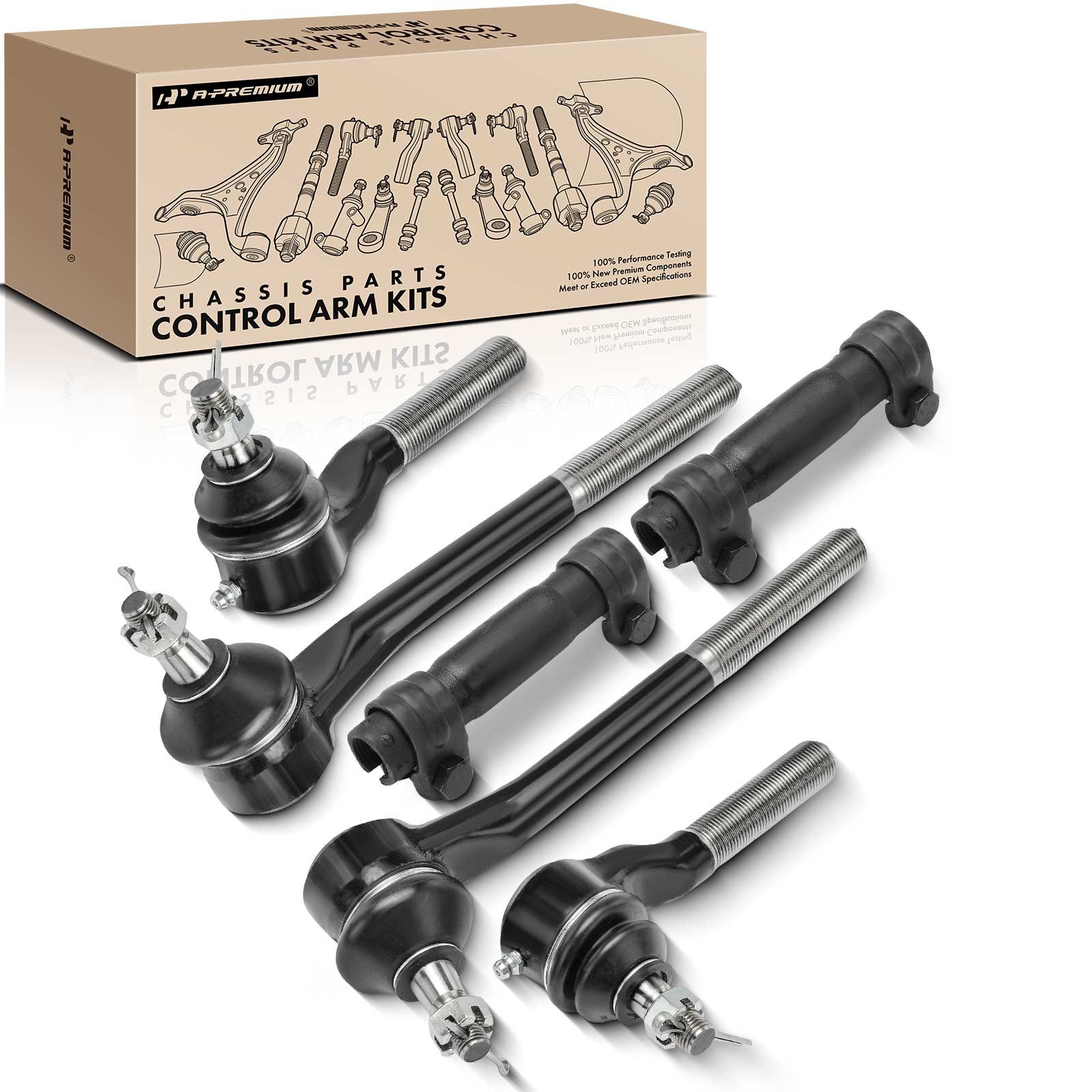 Tie Rod End Kit SCITOO 6pcs Suspension Kit 2 Outer 2 Inner Tie Rod Ends 2 Tie Rod End Adjusting Sleeves For Chevrolet C1500 C2500 C3500 Pickup Suburban Express 1500 Inner And Outer Tie Rods - Foto 6