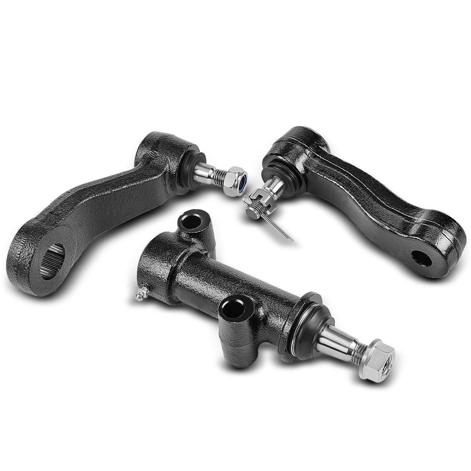 3 Pcs 3Groove Pitman Arm Idler Arm & Bracket for 2001 GMC Sierra 3500