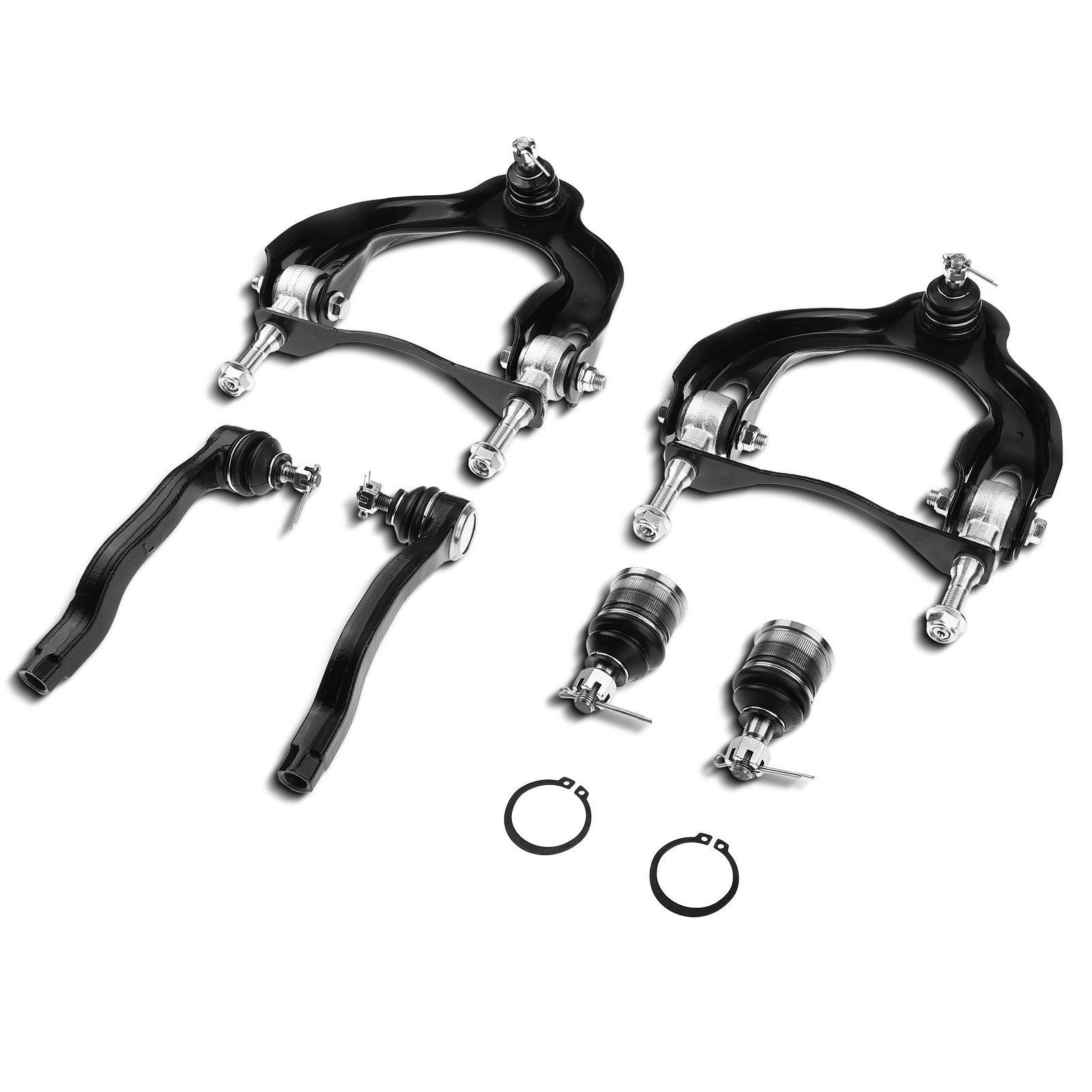 6 Pcs Front Upper Control Arm with Ball Joint Tie Rod End for Acura Honda Civic
