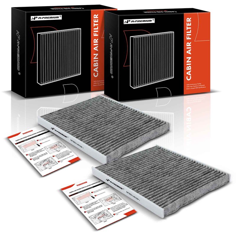 2 Pcs Activated Carbon Cabin Air Filters for Jeep Wrangler 1823 Gladiator 2022 APremium